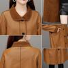 Winter frauen Leder Mode Pelzmantel Lamm Pelzmantel Plus Samt Verdickung Medium Lange Große Größe Leder Mantel