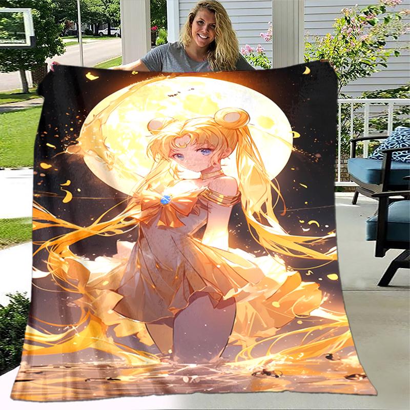 1 Stück Decke Sailor Moon1 Druckdesign, Leichte Decke für Sofa, Bett - Weich & Warm, Geschenk für alle Jahreszeiten wie Weihnachten, Halloween