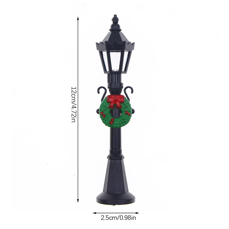 1:12 Dollhouse Christmas Scene Street Lamp Street Light Model Doll Christmas Decor Micro Landscape Fairy Garden Ornaments