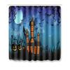Halloween Shower Curtain Floor Mat Combination Four-Piece Set Bathroom Toilet Carpet Shower Room Foot Mat