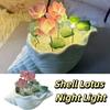 Small Size Sea Shell Glass Lotus Lotus Design Lotus Night Light DIY Lotus Lamp Friends Gift