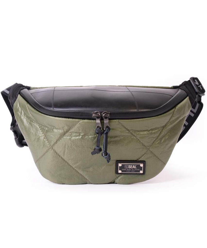 Fujikura Koso x SEAL Waterproof Waist Bag, Men's Waist Pouch, Crossbody Bag, Parachute Fabric, Lightweight, FS-016MG