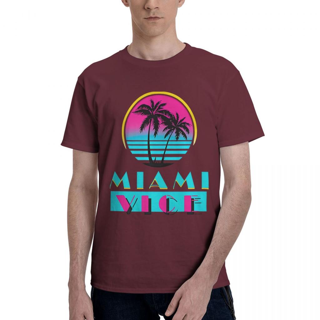Miami Vice Round 100 Cotton Casual Breathable Confortable Clothes Designer Clothes Men Man Clothes