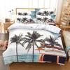 3D HD Seaside Coconut Tree Bedding Set Queen Duvet Cover Pillowcase Bed Linen USA King Twin Full Double Single