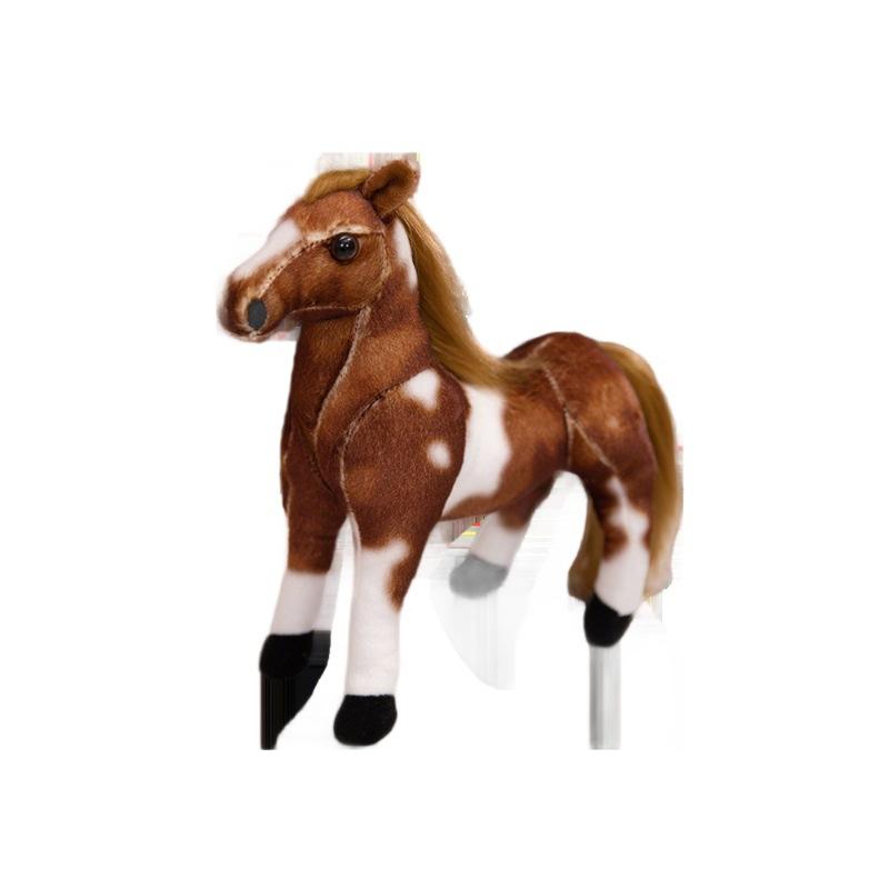 Real Foal Plush Toy White Horse Black Horse Sweat Blood BMW Children's Plush Toy Ornaments Thousand-mile Horse Doll