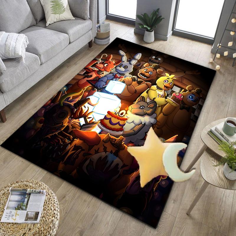 Five Nights Teddy Bear Office Rug Chair Mat, Game Carpet, Suitable for Front Door, Bedroom, Living Room, Desk, Holiday Gift