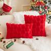 Christmas Throw Pillow Cover Plush Snowflake Christmas Tree Embroidered Living Room Sofa Cushion Holiday Party Decorative Cushion Cover