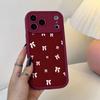 Einfache rote Hintergrundschleifenmuster Handyhülle Für iPhone 17 Pro Max 16E 15 Pro 14 13 12 11 Mini AIR XS XR XS 8Plus sturzsicher und