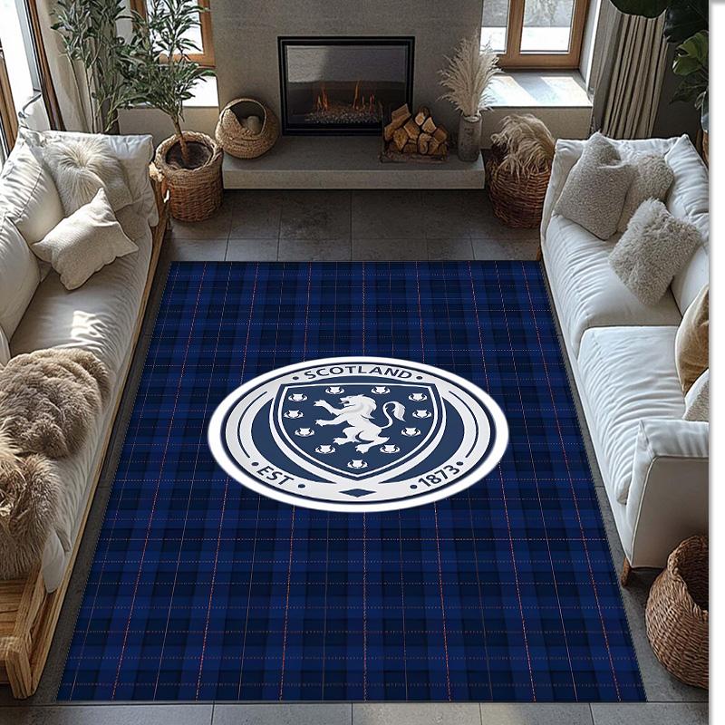 Tapis de zone en flanelle imprimé Écosse Antidérapant Doux Polyester Tapis de sol Tapis de décoration intérieure pour Chambre à coucher Salon Canapé