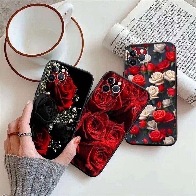 IK13 Beautiful Roses Flower Shell Phone Case for Xiaomi Poco C40 C50 C51 C55 C65 C71 C75 F3 F5 F6 F7 M2 M3 Pro Ultra