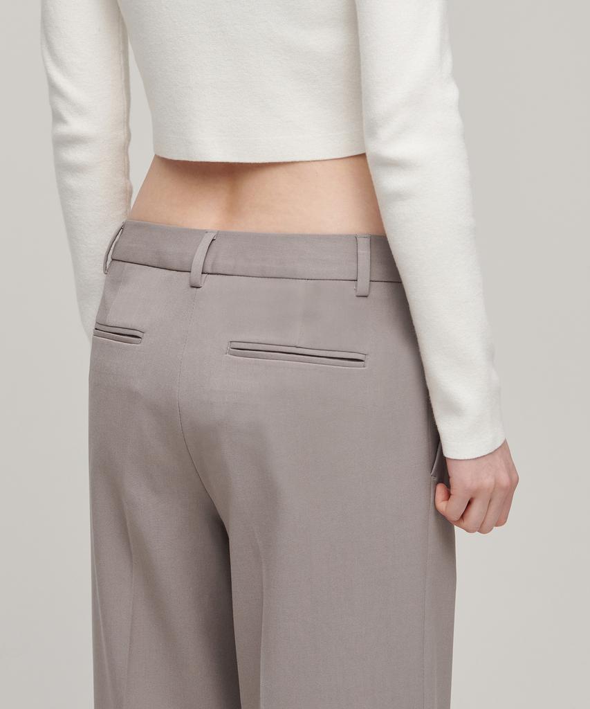 MUSINSA STANDARD WOMAN Women'S Low-Rise Wide Slacks [Grayish Beige]
