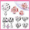 Original Kupfer Charm Perle Muttertag Liebesherz Familie Charm Perle Anhänger Passt Armband Damenschmuck Geschenke