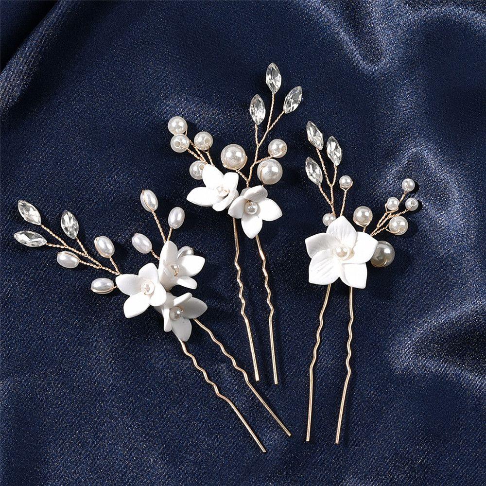 Head Wear Rhinestone Decoration Handmade Hair Pins Crystal Headband Tiara Jewelry Bridal Hairpin