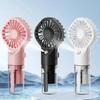 4 Speed Control Water Spray Mist Hand Fan USB Rechargeable Mini Skin Humidifier Powerful Cooling Air Portable Pocket Fan Wear