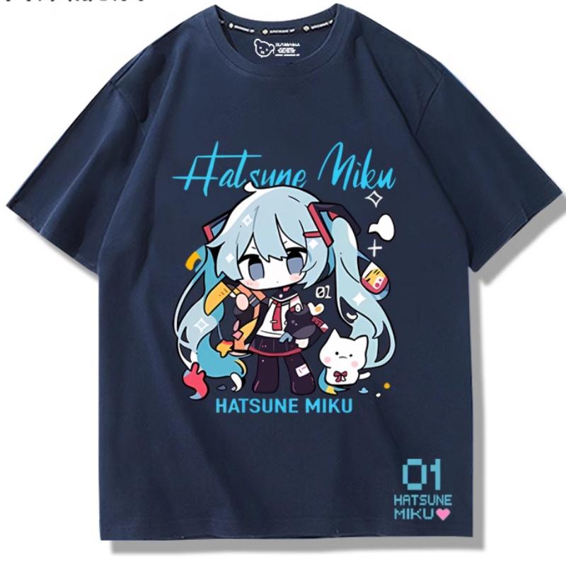 Second Dimension Anime Hatsune Miku Fashion Trend New Cotton Top Short Sleeve T-shirt Unisex
