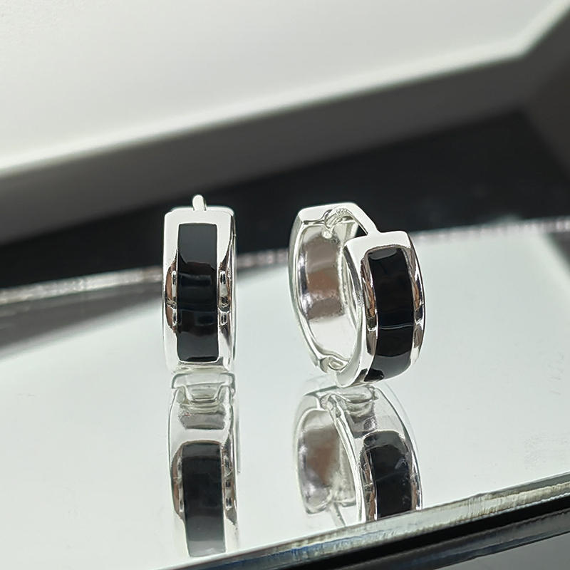 Vintage Hip Hop Punk Black Copper Hoop Earrings for Women and Men
