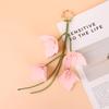 Trendy Pink Pu Leather Flower Pendant Tulip Sakura Pu Flower Keychain Fashion Hanger Bag Charm Car Accessory