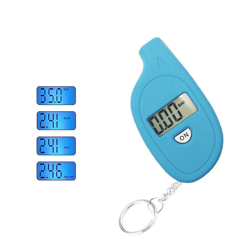 1Pc Tire Gauge Digital Lcd Display Car Tire Air Pressure Tester Meter Auto Car Motorcycle Tire Safety Alarm Mini Keychain Style