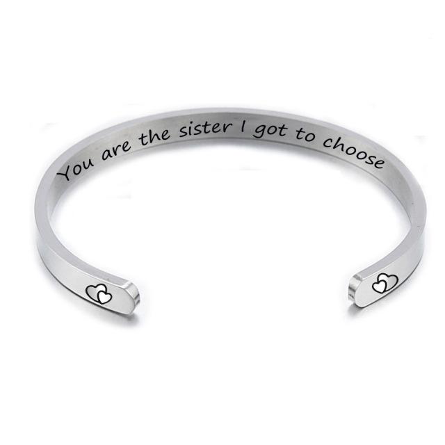 Titanium Steel Bracelet Personalized Phrase Bracelet Carved Bracelet Birthday Graduation Friendship Gift Souvenir for Women