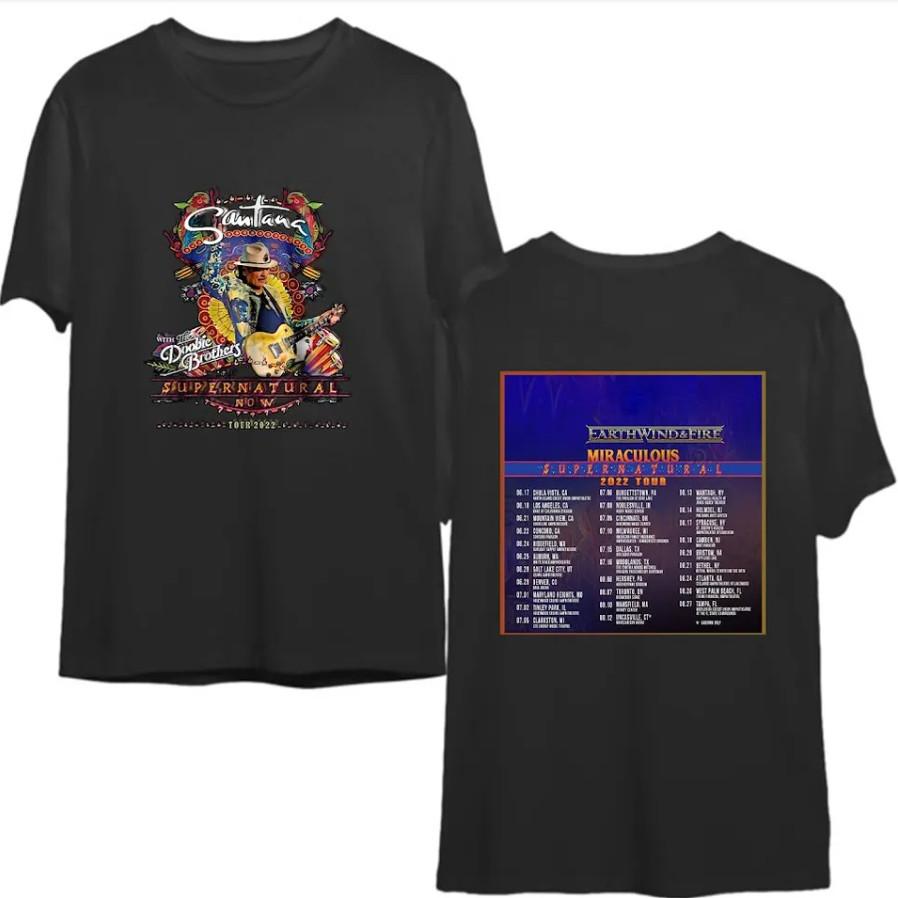 Carlos Santana Summer Tour 2022 T-Shirt Mens Womens Tees Top – Men’s Heavyweight Concert Tee