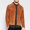 Stylish Handmade Casual Biker Brown Men's Genuine Lambskin Suede Leather Shirt