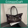 Vintage Pu Tote Bag With Double Shoulder Straps For Daily Casual Use