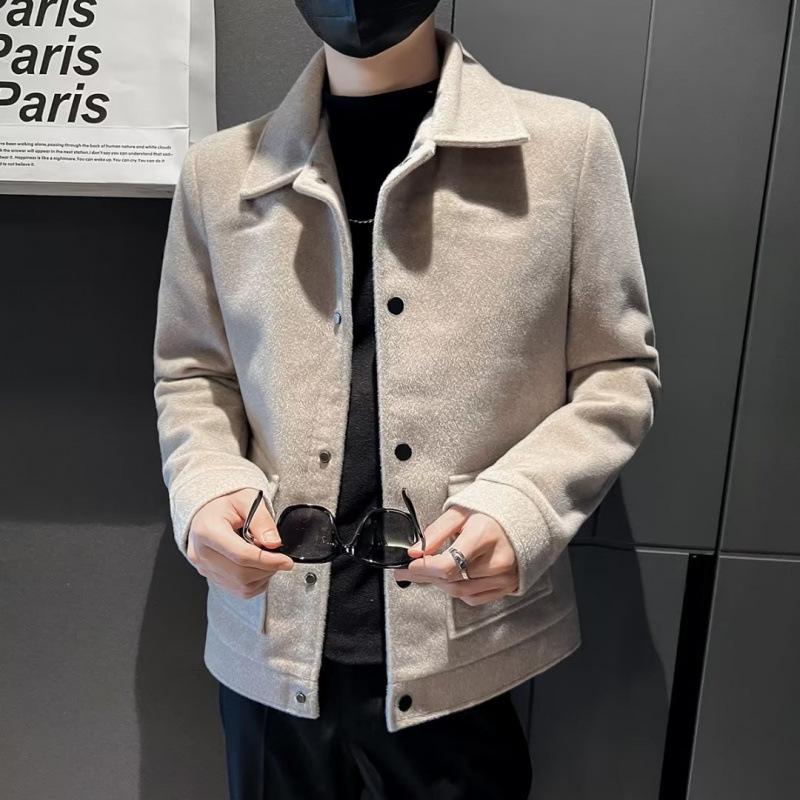 Woolen Jacket Men's Spring, Autumn and Winter New Korean Style Trendy Winter Short Woolen Jacket Men
