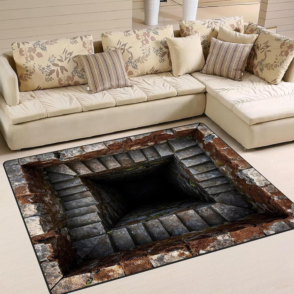 Lava Volcano Breaking Through Soil Hot Melting Carpet Mats Bedrooms Living Rooms Coffee Tables Floor Mats Home Decor Rug