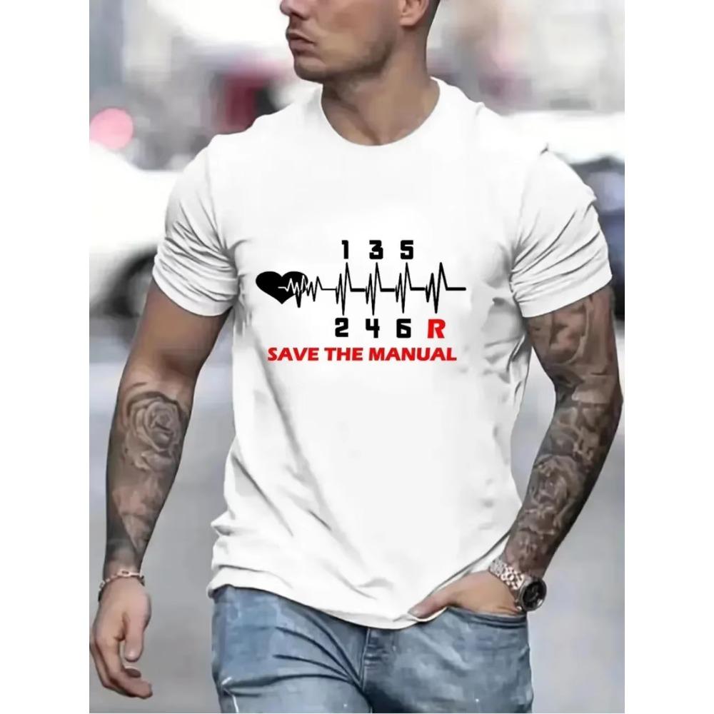 Vintage T Shirts for Men Save The Stick Manual Transmission Graphics Tees Top Oversized Hip Hop T-Shirts Men Clothing Camiseta