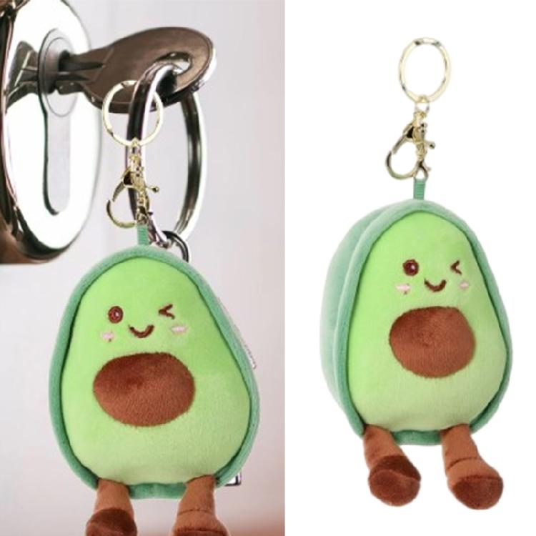 Soft Avocado Keychain Charm Plush Key Chain Soft Polyester Bag Pendant Stylish Accessory for Car Keys and Backpacks