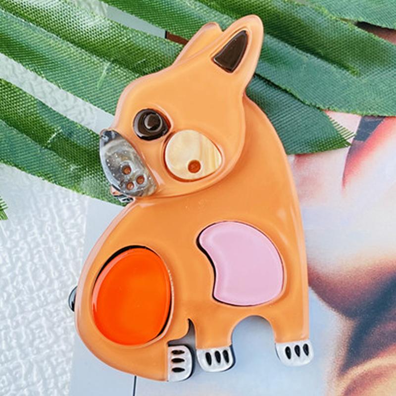 Blucome Schöne Cartoon Acryl Terrier Pekingese Hund Brosche für Frauen Männer Tasche Anzug Hijiab Pins Neue Jahr Geschenk