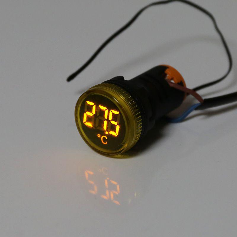 22mm AC 50-380V Thermometer Indicator Light for Vehicles for Cars Truck Temperature Measuring Induction Ranging -20-119℃