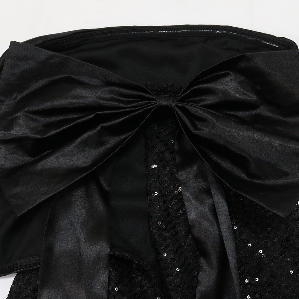 Women's Sexy Strapless Dress with Sequined Fishtail Patchwork