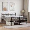 Vidaxl Metal Bed Frame with Headboard and Footboard, Black, 140X200Cm