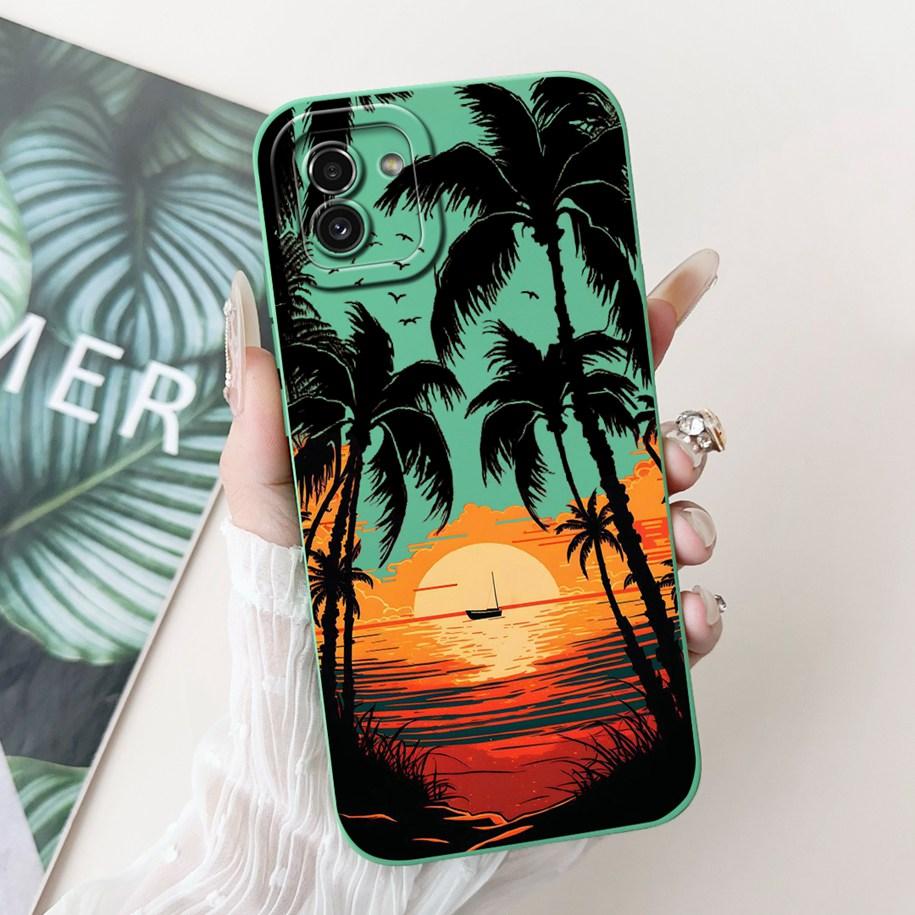 For Samsung Galaxy A03 Case SM-A035F Silicone Cover Popular Flower Lens Protective Bumper For Samsung A03 4G A 03 GalaxyA03 Capa