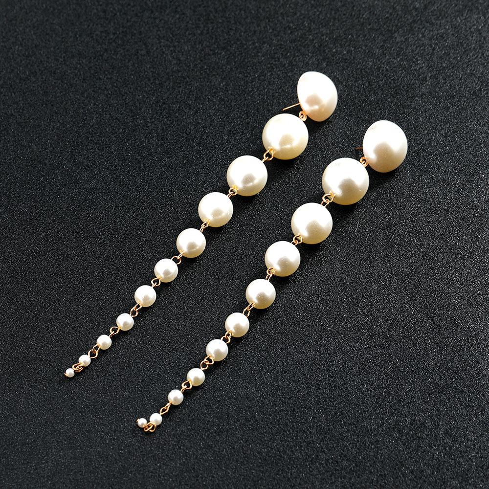 Long Pearl Earrings, Personality Exaggerated Earrings, Versatile Earrings