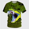 Heren T-shirt Sneldrogende Tops Zomermode Street Korte Mouw T-shirts Slang 3D Grafische Print Tees Oversized Herenkleding
