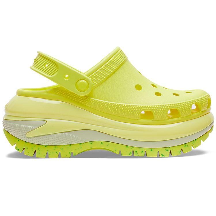 Crocs Saboti Clasici Light Wheel cu Talpă Groasă Încălțăminte Femei Galben Acid 207988-76M