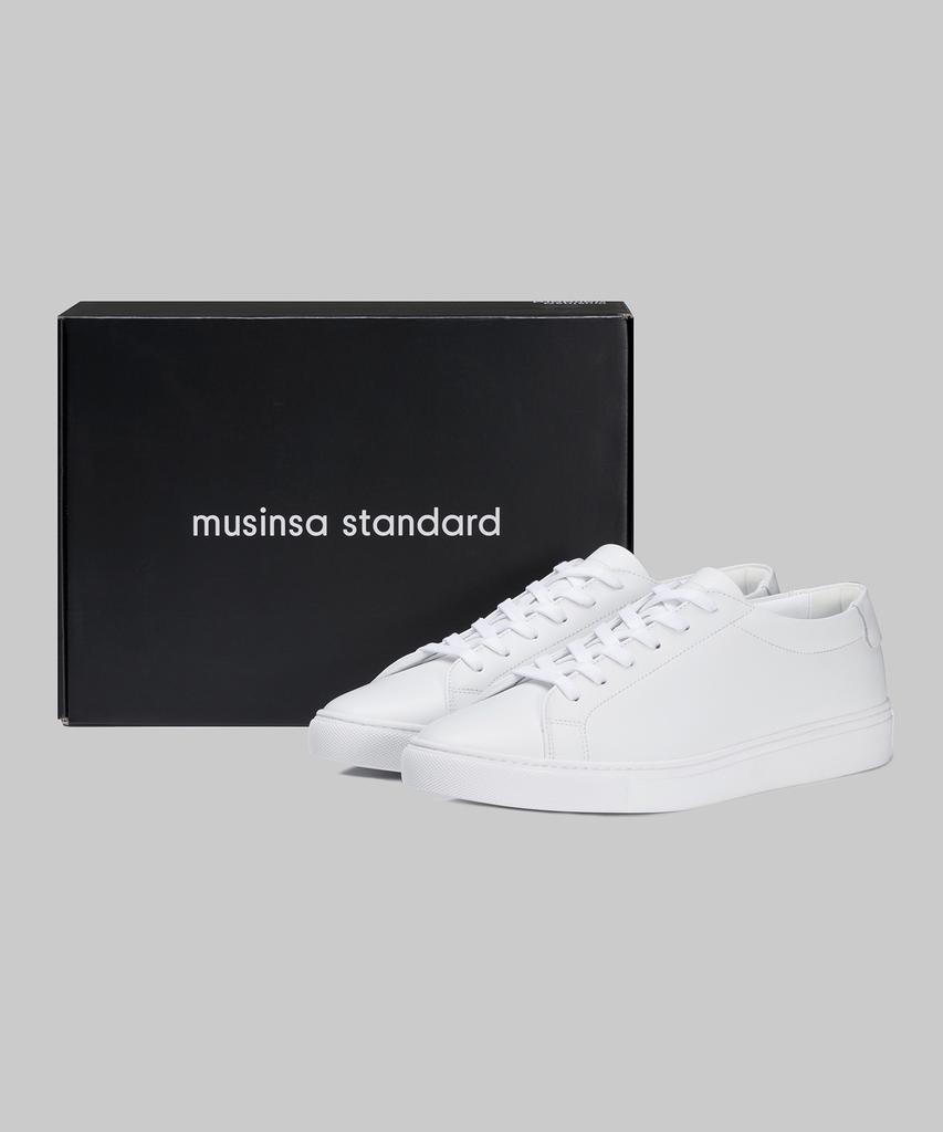 Musinsa Standard Leather Court Sneakers [White]
