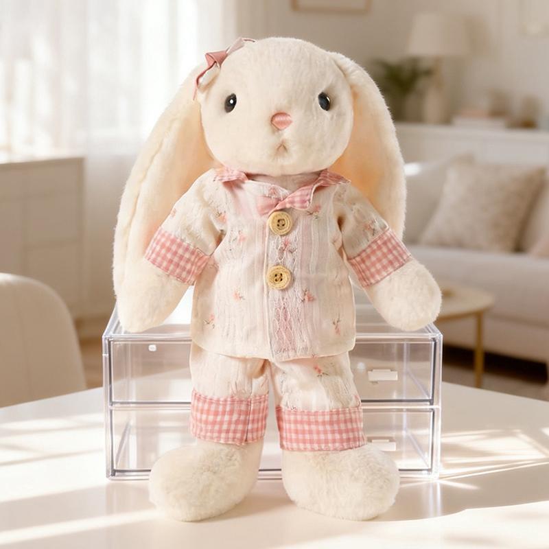 30/45cm Kawaii Clothed Bunny Plush Toy Doll Soft Stuffed Animal Rabbit Plushie Doll Birthday Gift for Girls Kids