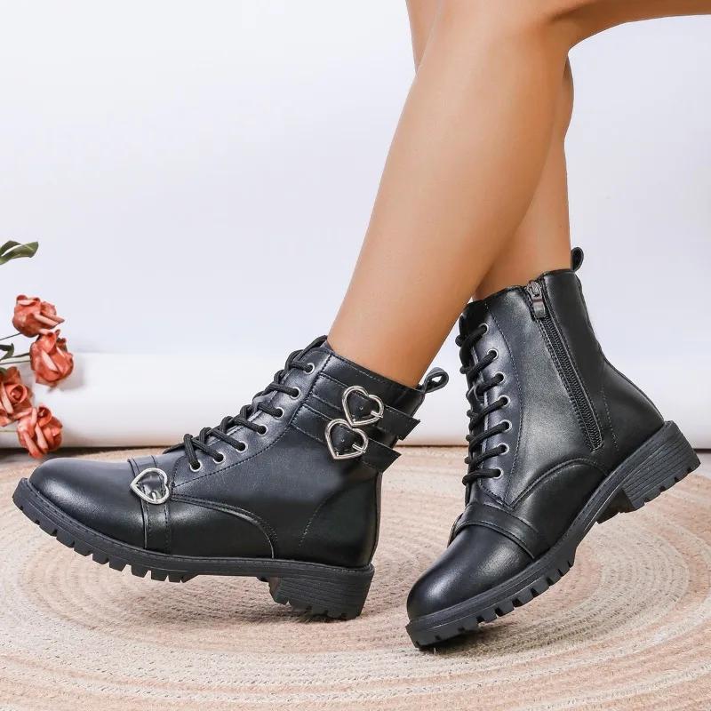 Dámské ploché kotníkové Chelsea boty zimní značkové vycházkové boty pro volný čas stylové šaty se šněrováním pohodlné zapatos de Mujer