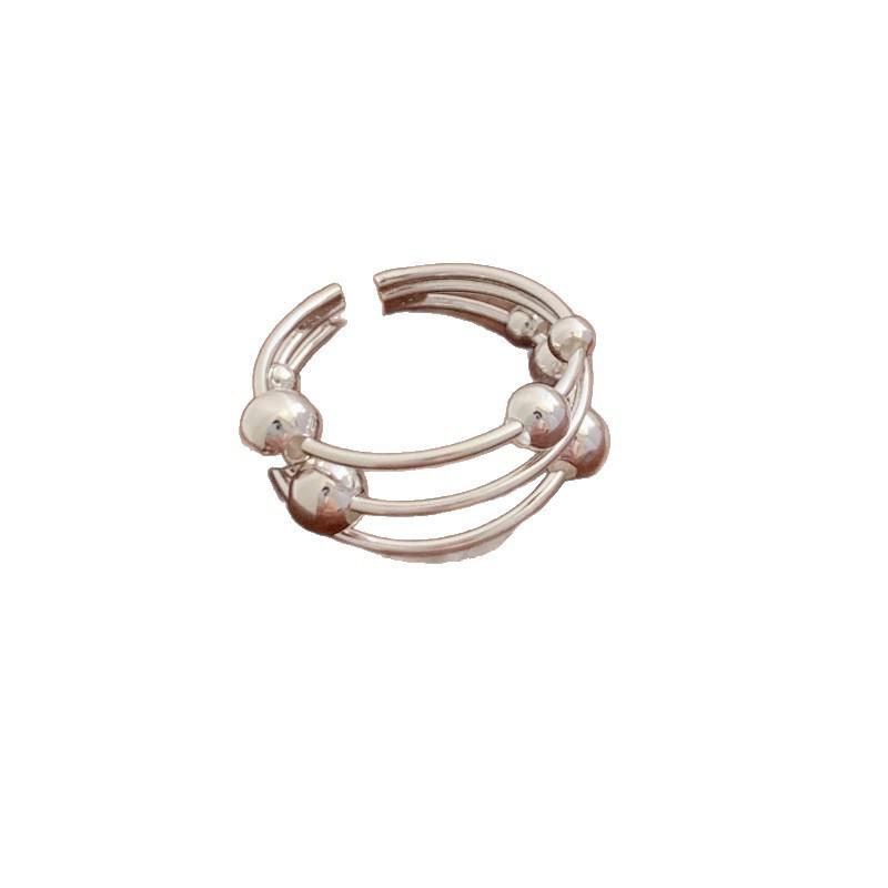Versatile Multi-layer Bead Ring for Women: Fashion-Forward Stackable Open Design for the Index Finger