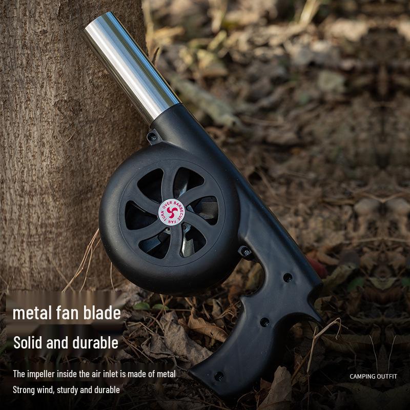 Hand-Cranked Mini Barbecue Blower for Outdoor Grilling and Kebab Cooking