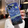 Transparent Case For Apple iPhone 12 11 13 Pro Max Mini XS X XR 6 7 8 Plus SE Cases Cover Cat Van Gogh Starry Night Oil Painting