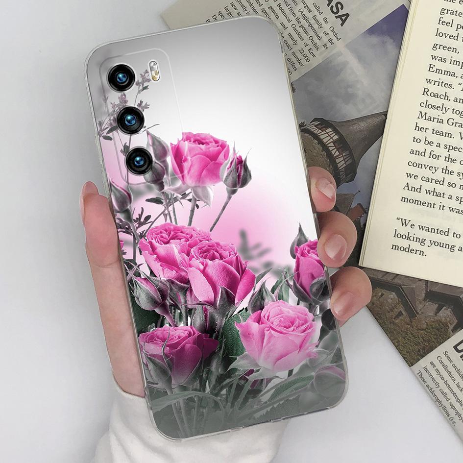Case For Huawei P40 P20 P30 P10 Lite P Smart 2019 Y9s Cover Butterfly Flower Matte Protective Transparent Soft Silicone For Huawei Bumper Shell