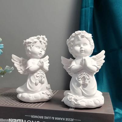 Goddess Character Statue Angel Wing Art Figurine Office Cabinet Decor Resin Figure Sculpture Ornament Desktop Home Decoration