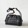 Sheepskin Hand Woven Mini Armpit Shell Bag Fashionable Leather Small Square Bag Single Shoulder Crossbody Women's Bag Cloud Bag