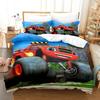 New Blaze Cartoon Monster Machines Bedding Set,Duvet Cover Bed Set Quilt Cover Pillowcase,King Queen Twin Size Boys Girls Adults