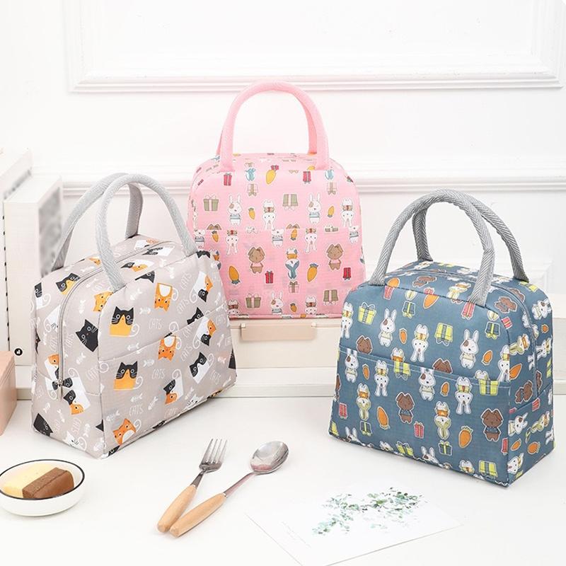 1PC Portable Lunch Bags Thermal Insulation Lunch Box Storage Bag Children's School Lunch Box Bag Picnic Storage Large Capacity