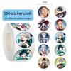 500 Sheets/roll Game Genshin Impact Round Decorative Sealing Stickers Gift Stickers Cartoon